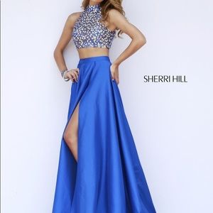 Sherri Hill Blue Prom Dress